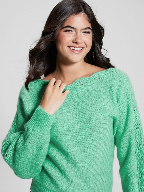 Guess Malorie Dolman Sweater Verzi | GUESS-SN27256