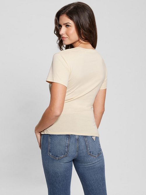 Guess Manga Girl Lace-Up Tee Bej | GUESS-SN27361