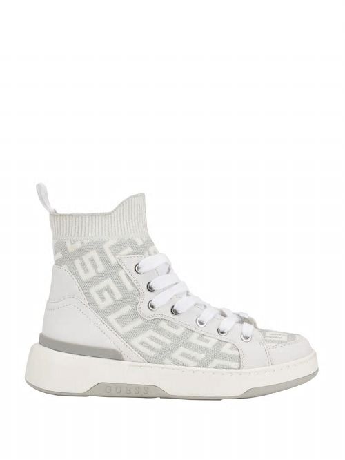 Guess Mannen Logo Knit High-Top Sneakers Albi | GUESS-SN29533
