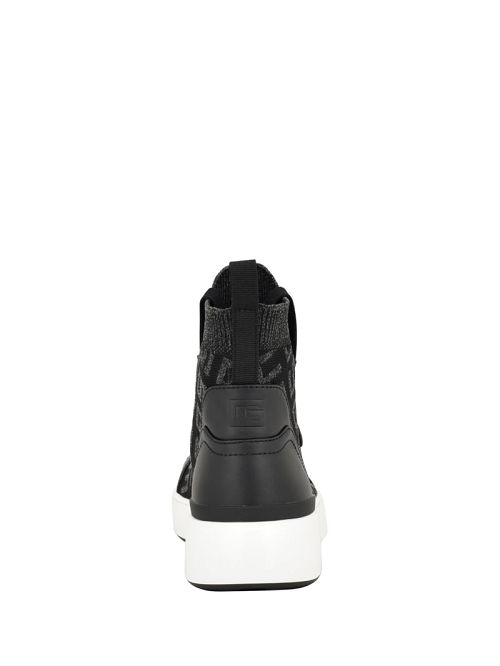 Guess Mannen Logo Knit High-Top Sneakers Negrii | GUESS-SN29552