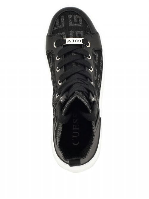 Guess Mannen Logo Knit High-Top Sneakers Negrii | GUESS-SN29552