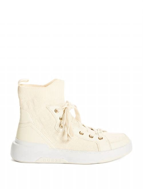 Guess Manney Knit Logo High-Top Sneakers Albi | GUESS-SN29512