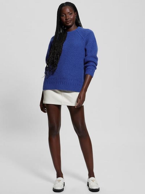 Guess Margot Cable-Knit Sweater Albastri | GUESS-SN27765