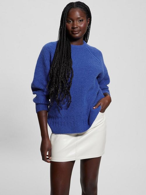 Guess Margot Cable-Knit Sweater Albastri | GUESS-SN27765