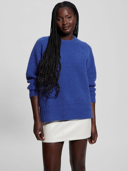 Guess Margot Cable-Knit Sweater Albastri | GUESS-SN27765