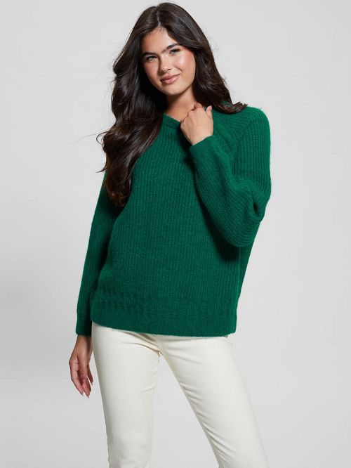 Guess Margot Cable-Knit Sweater Verzi | GUESS-SN27706