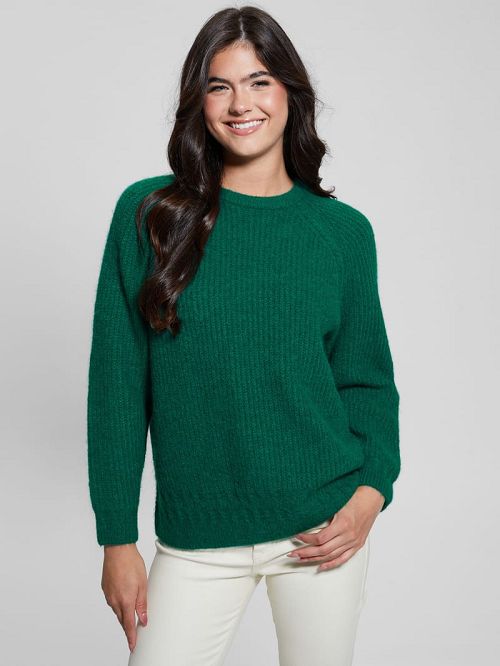 Guess Margot Cable-Knit Sweater Verzi | GUESS-SN27706