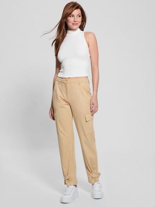 Guess Mariza Faux-Suede Cargo Pants Bej | GUESS-SN28306