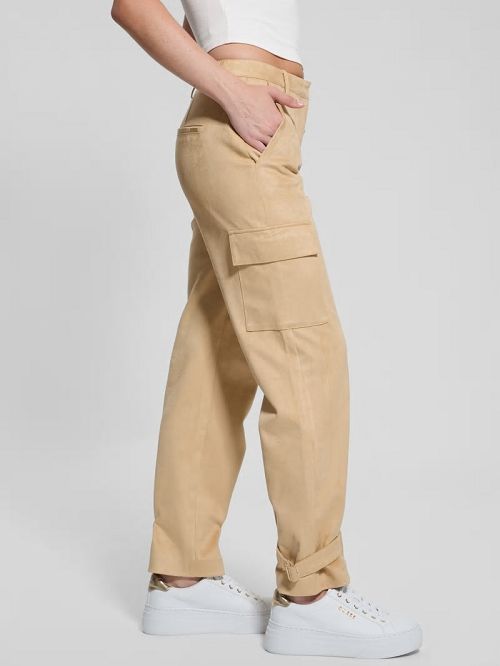Guess Mariza Faux-Suede Cargo Pants Bej | GUESS-SN28306