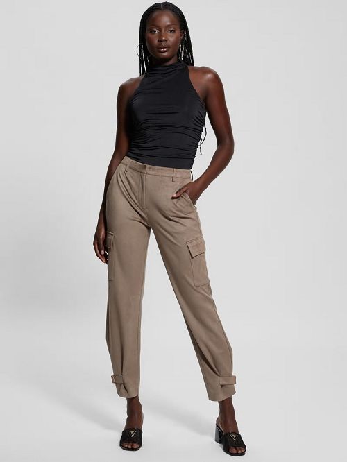 Guess Mariza Faux-Suede Cargo Pants Maro | GUESS-SN28318