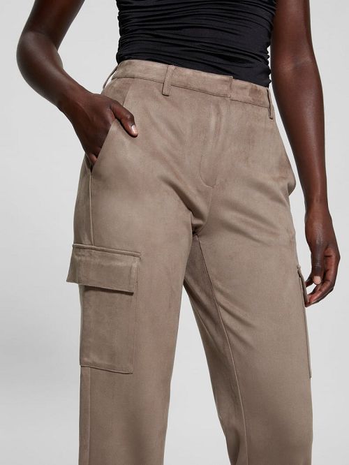 Guess Mariza Faux-Suede Cargo Pants Maro | GUESS-SN28318