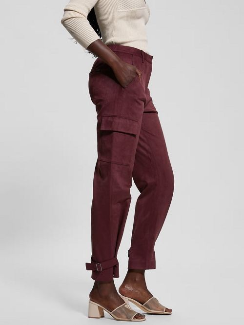 Guess Mariza Faux-Suede Cargo Pants Rosii | GUESS-SN28261