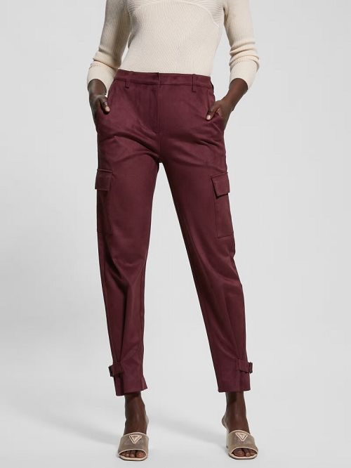 Guess Mariza Faux-Suede Cargo Pants Rosii | GUESS-SN28261