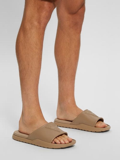 Guess Marock Pool Slides Bej | GUESS-SN31918