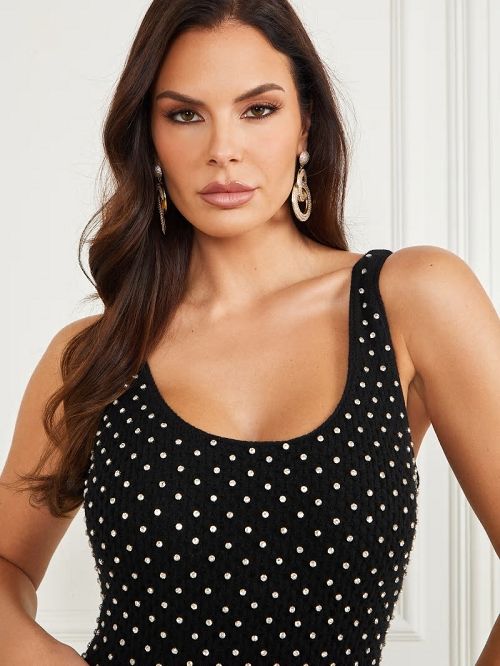 Guess Marylin Sequin Dress Negrii | GUESS-SN26983