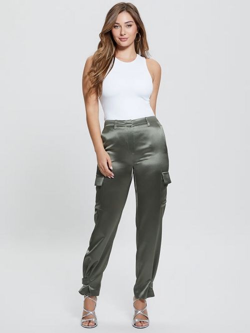 Guess Marzia Satin Joggers Verzi | GUESS-SN28313