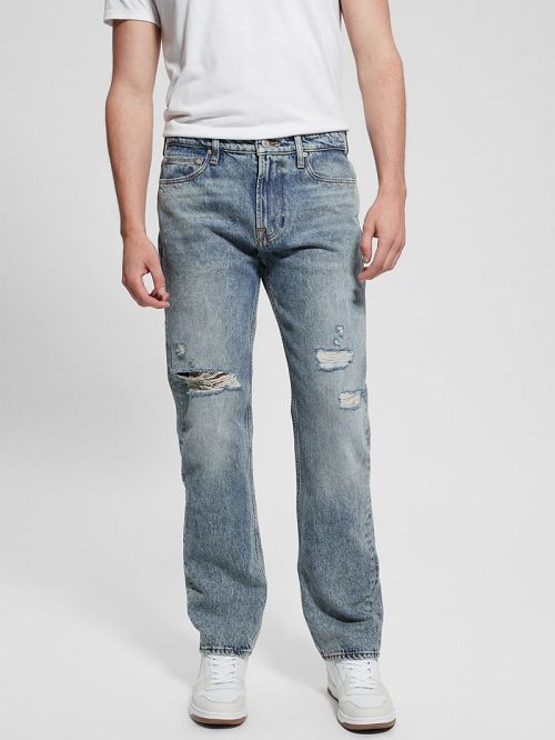 Guess Mason Destroyed Jeans Albastri | GUESS-SN30350