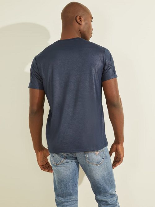 Guess Mason V-Neck Tee Albastri | GUESS-SN30539