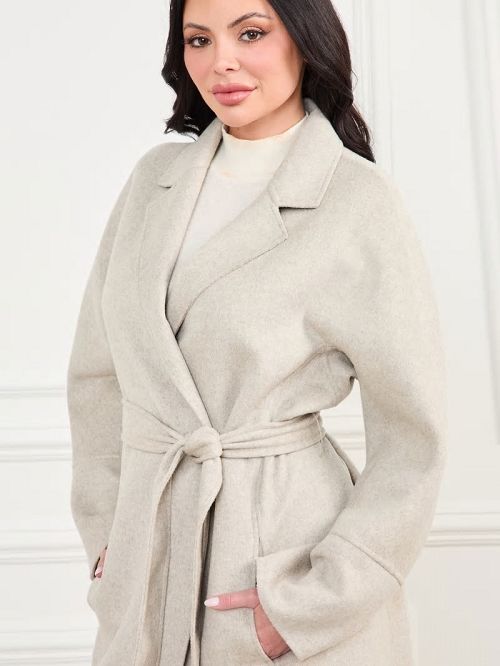 Guess Maxime Wool-Blend Coat Gri | GUESS-SN27948