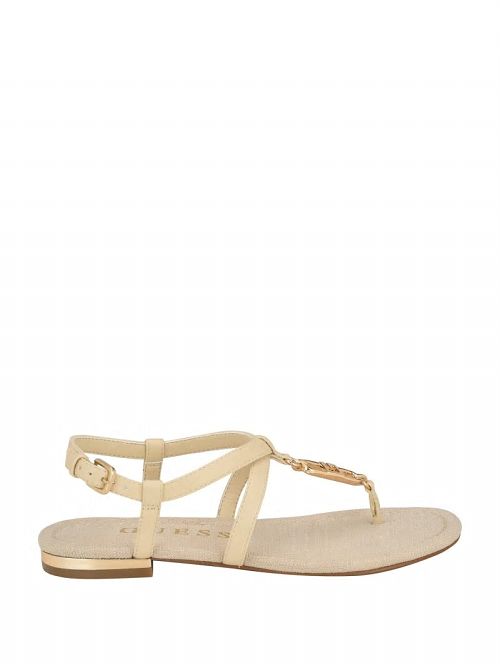Guess Meaa Chain T-Strap Sandals Bej | GUESS-SN29624