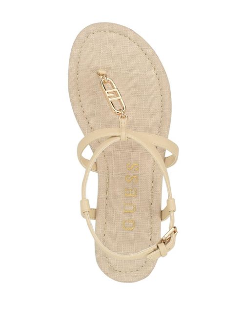 Guess Meaa Chain T-Strap Sandals Bej | GUESS-SN29624