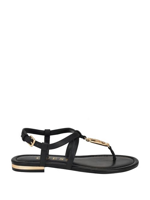 Guess Meaa Chain T-Strap Sandals Negrii | GUESS-SN29591
