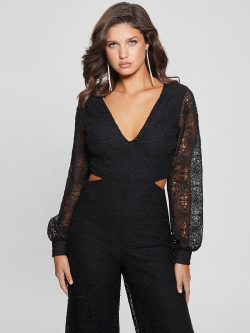 Guess Megan Lace Jumpsuit Negrii | GUESS-SN26797