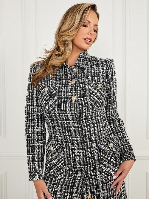 Guess Megan Tweed Coat Negrii | GUESS-SN27892