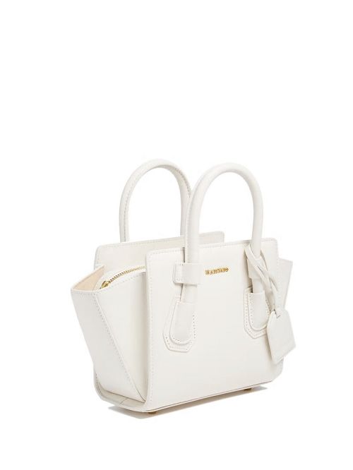 Guess Merava Leather Mini Satchel Albi | GUESS-SN29275