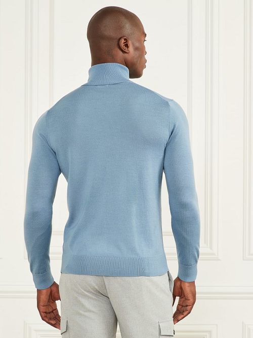 Guess Merino Wool Turtleneck Sweater Albastri | GUESS-SN31017