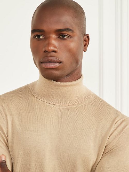 Guess Merino Wool Turtleneck Sweater Bej | GUESS-SN30902