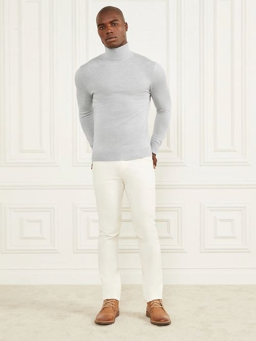 Guess Merino Wool Turtleneck Sweater Gri | GUESS-SN30944