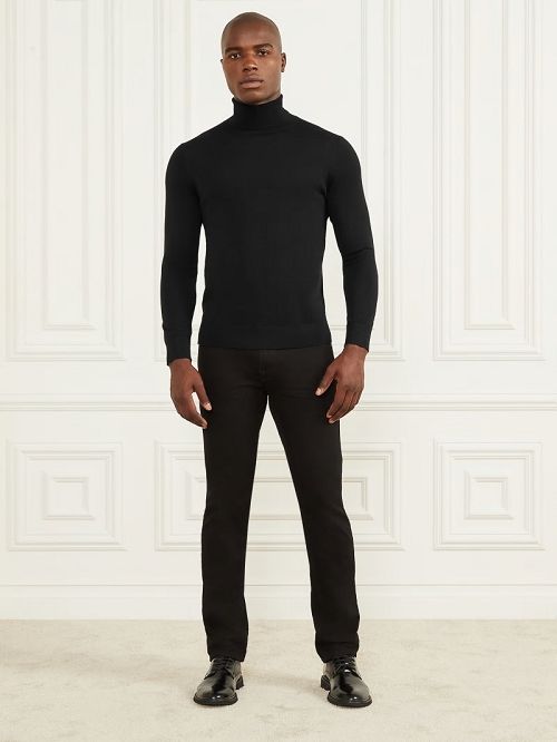 Guess Merino Wool Turtleneck Sweater Negrii | GUESS-SN30949