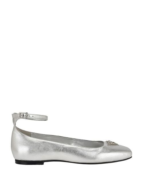 Guess Metallic Ankle Strap Ballet Flats Argintii | GUESS-SN29887