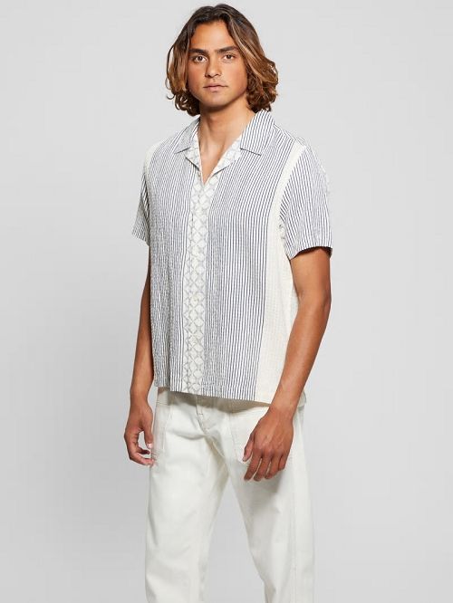 Guess Meyer Dobby Shirt Albastri | GUESS-SN31272