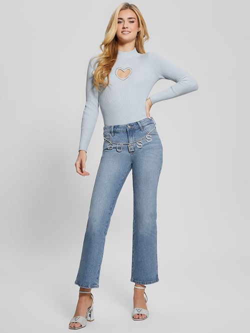 Guess Mia Cut-Out Bodysuit Albastri | GUESS-SN27738