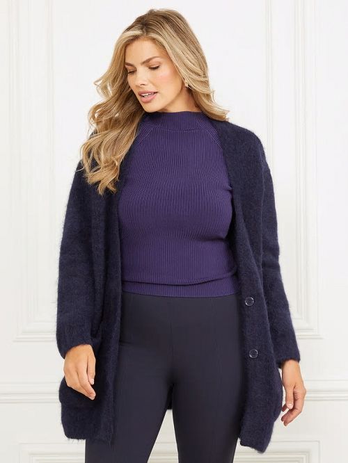 Guess Michaela Alpaca-Blend Cardigan Albastri | GUESS-SN27942