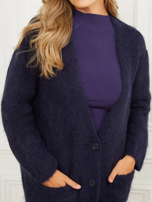 Guess Michaela Alpaca-Blend Cardigan Albastri | GUESS-SN27942