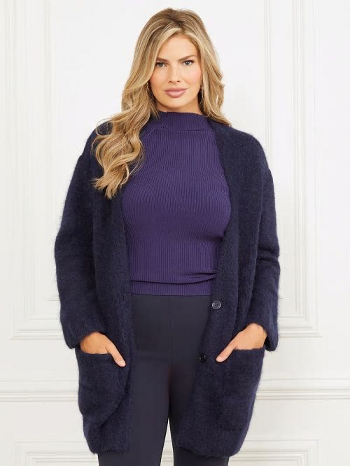 Guess Michaela Alpaca-Blend Cardigan Albastri | GUESS-SN27942