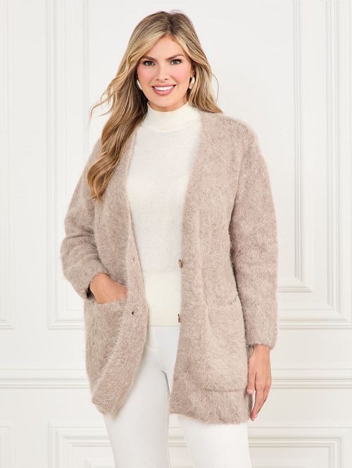 Guess Michaela Alpaca-Blend Cardigan Bej | GUESS-SN27936