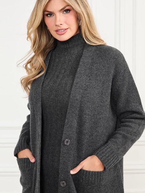 Guess Michaela Cashmere Cardigan Gri | GUESS-SN28005
