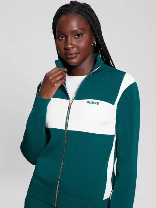 Guess Michela Color-Block Sweater Jacket Verzi | GUESS-SN28407