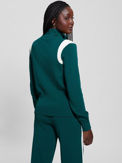 Guess Michela Color-Block Sweater Jacket Verzi | GUESS-SN28407
