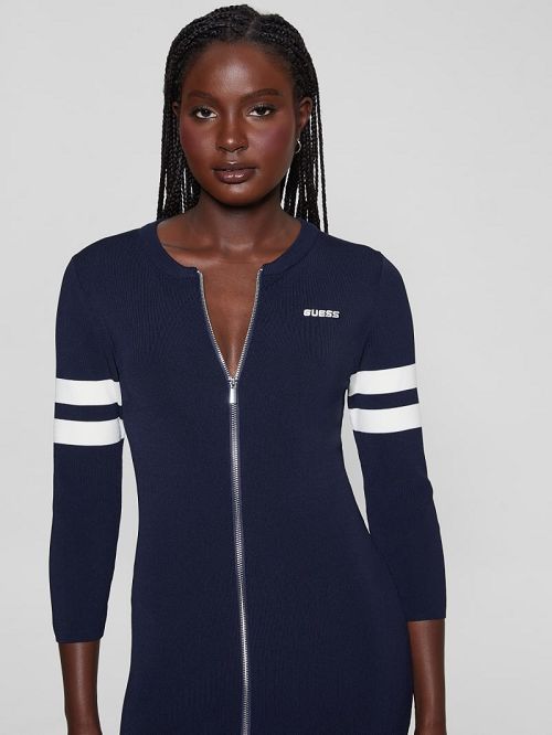 Guess Michela Varsity Sweater Dress Albastri | GUESS-SN27009