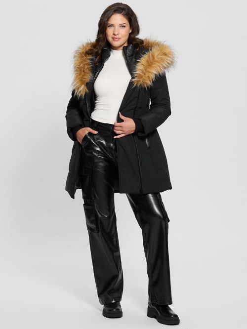 Guess Mid-Length Puffer Jacket Negrii | GUESS-SN28075