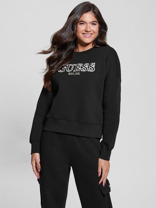 Guess Midge Signature Sweatshirt Negrii | GUESS-SN28411
