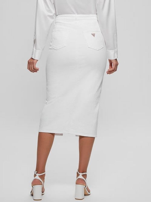 Guess Mila Denim Midi Skirt Albi | GUESS-SN26654