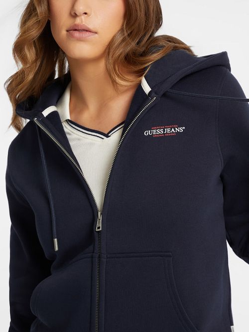 Guess Mini American Tradition Zip-Up Sweatshirt Albastri | GUESS-SN27686
