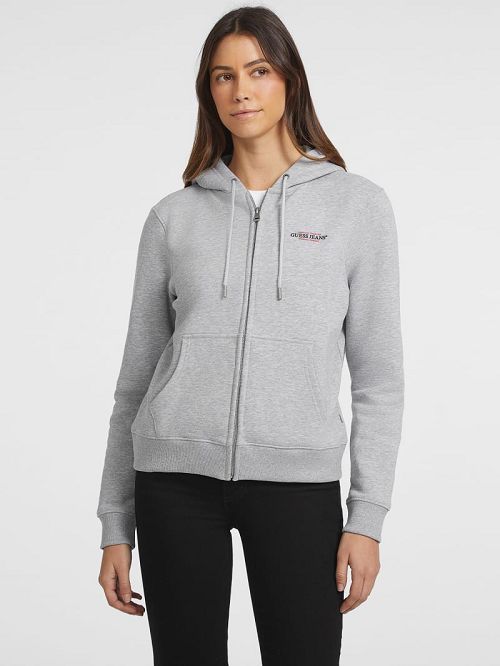 Guess Mini American Tradition Zip-Up Sweatshirt Gri | GUESS-SN27687