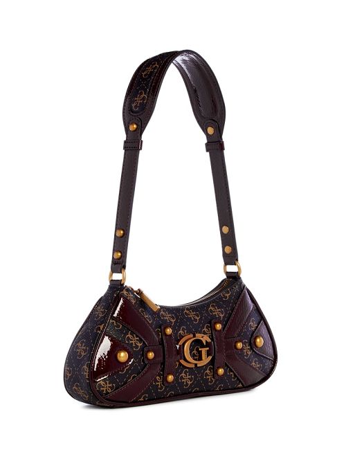 Guess Mintha Mini Top-Zip Shoulder Bag Maro | GUESS-SN29061